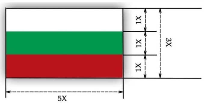 proporciones de la bandera bulgara