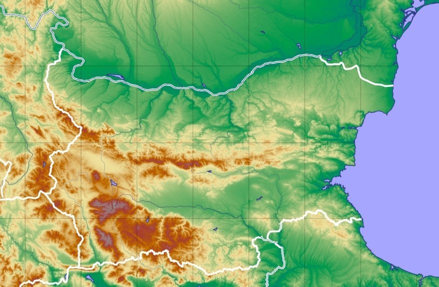 Mapa topográfico ⁣de ‌Bulgaria